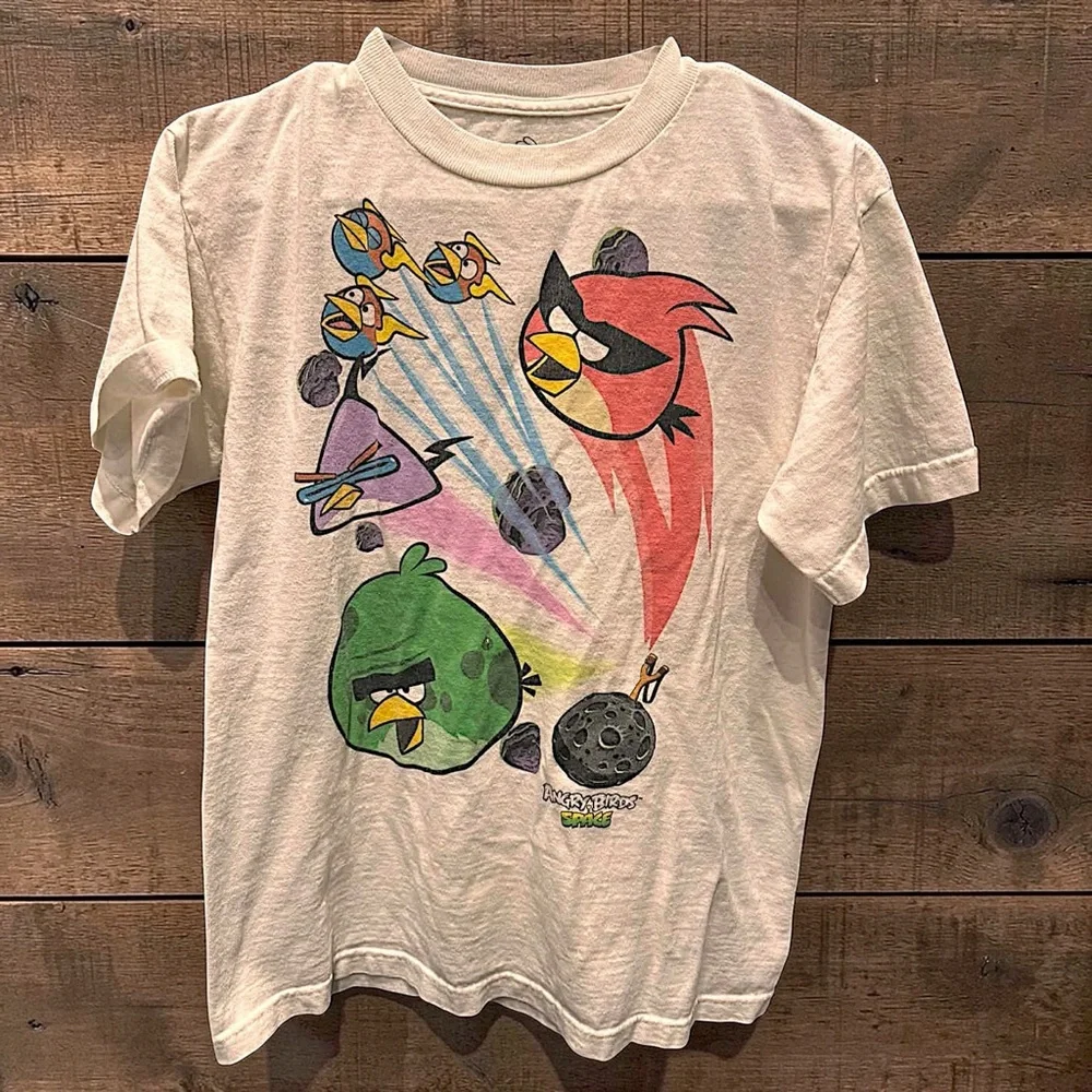 White Angry Birds Graphic Tee for Kids - XL
